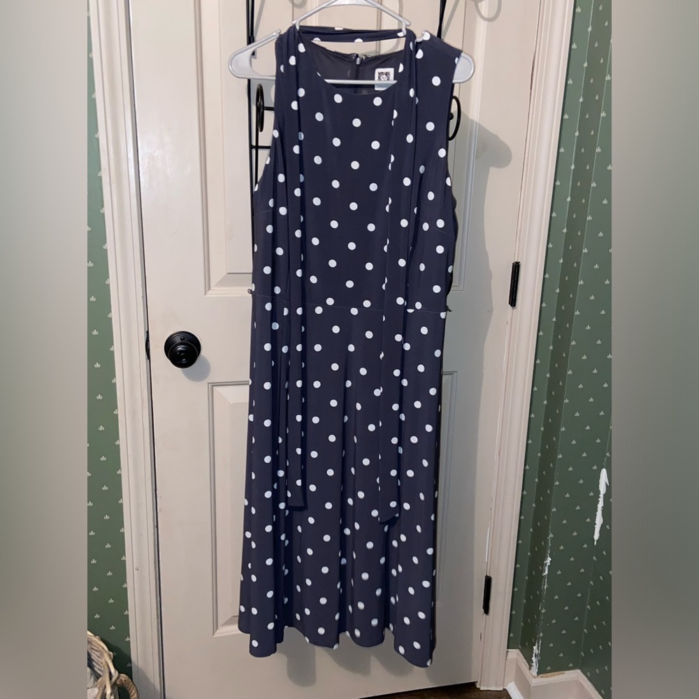 Anne Klein Polka Dot Dress Size 14